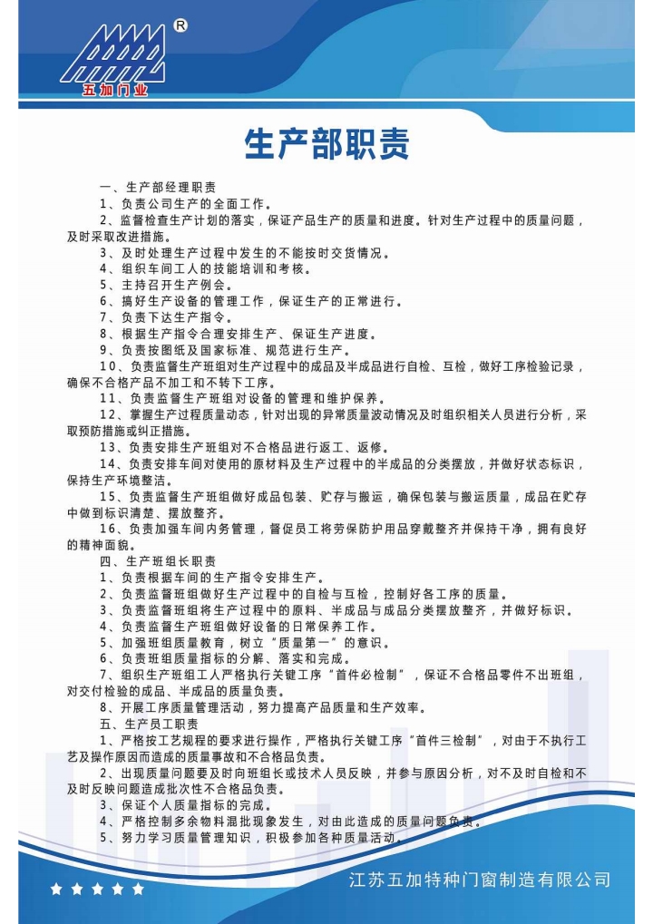 生产部职责